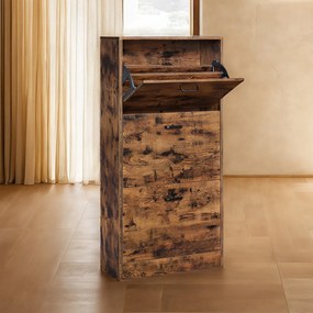 Sapateira com gavetas 60 x 24 x 120 cm castanho vintage