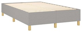 Cama boxspring com colchão 120x190 cm tecido cinzento-claro