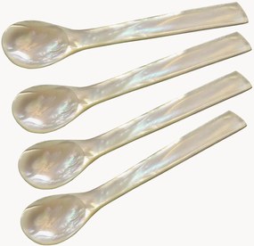 Colheres de ovo em madrepérola artesanais Round, conjunto de 4