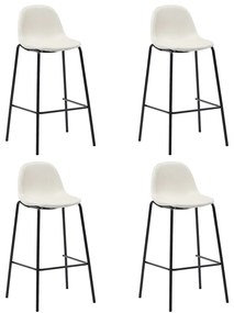 vidaXL Cadeiras de bar 4 pcs tecido creme