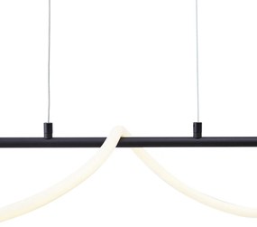 Candeeiro suspenso moderno preto com LED regulável em 3 níveis - Twirl Moderno