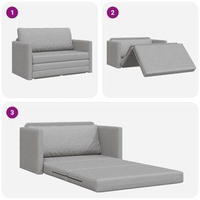 Sofá Cama de Chão 2-em-1 Cinzento-claro 124x71x78 cm Tecido