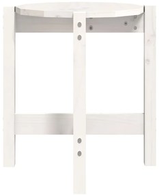 Mesa de centro Ø 42,5x45 cm madeira de pinho maciça branco