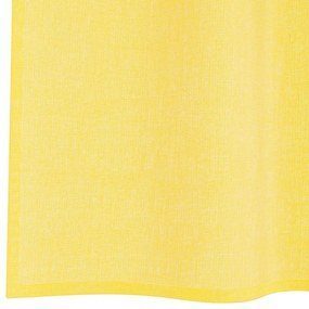 Cortinas de voile com bolsos para varão 2 pcs amarelo