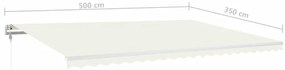 Toldo automático com LED e sensor de vento 500x350 cm cor creme