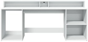 Secretária c/ luzes LED 160x55x91cm derivados de madeira branco