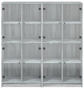 Estante c/ portas 136x37x142 cm derivados madeira cinza sonoma