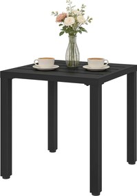 Mesa de jardim quadrada 45 C x 45 P x 45,5 A cm, mesa de terraço, estrutura em metal, para interior e exterior, para varanda, alpendre, pátio, preta