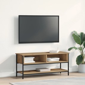 Estante de TV vidaXL Carvalho Artisan 100x35x45 cm Madeira e Aço