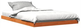 Estrutura de cama 120x190 cm madeira pinho maciça castanho cera