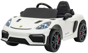 Carro elétrico para Crianças 12V Porsche Spyder RS 718, Rodas Espuma EVA, assento couro ecológico Carga até 30 kg Branco