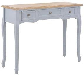 vidaXL Toucador/mesa consola com 3 gavetas cinzento