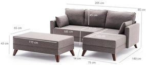Sofá-Cama de Canto Bella – Castanho – 205 x 85 x 81 cm