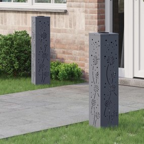 vidaXL Luz Solar LED de Caminho 2 pcs Antracite Aço Laminado a Frio