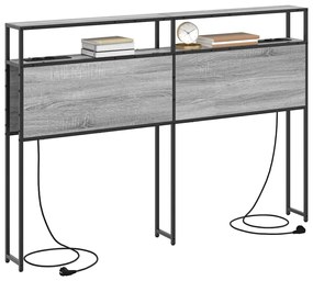 Cabeceira de armazenamento com cabeceira Cinza sonoma 160 cm