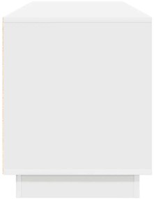 Móvel de TV com luzes LED 160,5x41x50 cm branco