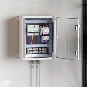 vidaXL Armário de Controle Cinzeto 40 x 24,5 x 50 cm Plástico ABS