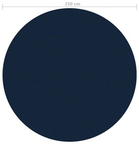 Película p/ piscina PE solar flutuante 250 cm preto e azul