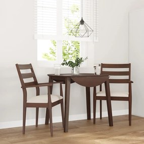 vidaXL Cadeiras de jantar com almofadões 2 pcs madeira maciça castanho