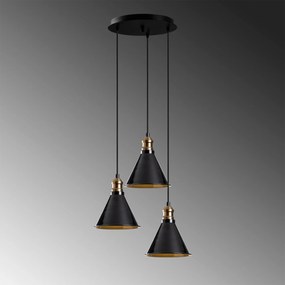 Candeeiro de Teto Berceste – Preto – Diâmetro 40 cm x Altura 117 cm
