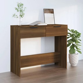 vidaXL Mesa consola 90x36x75 cm derivados de madeira carvalho castanho