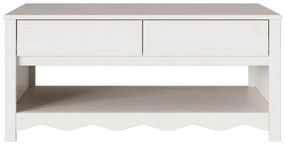 Mesa de Centro vidaXL "DRAMMEN" Branca 99x55x45 cm Madeira Sólida de P