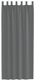 Cortinas de voile com laços 2 pcs cinzento-escuro 140x260 cm