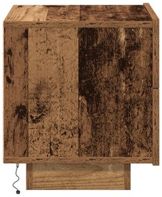 Armário de Cabeceira com Luzes LED Madeira Antiga 100x36x49 cm