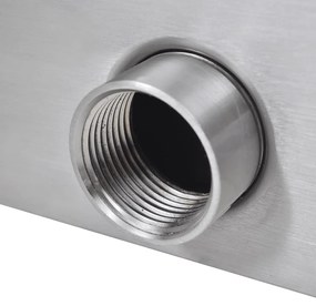 Fonte para piscina retangular com LEDs 60 cm aço inoxidável