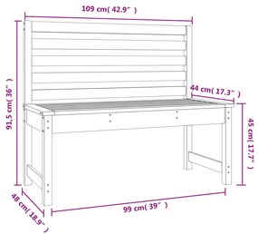 Banco de jardim 109 cm madeira de pinho maciça