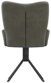 Cadeiras de jantar giratórias 2 pcs veludo cinzento-escuro