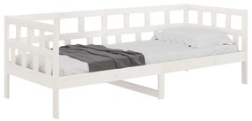 Sofá-cama 80x200 cm madeira de pinho maciça branco