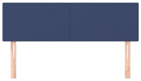 Cabeceira de cama 2 pcs tecido 72x5x78/88 cm azul