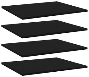 vidaXL Prateleiras para estante 4 pcs derivados de madeira preto