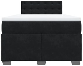 Cama boxspring com colchão 120x190 cm veludo preto