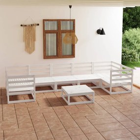 vidaXL 8 pcs conjunto lounge de jardim pinho maciço