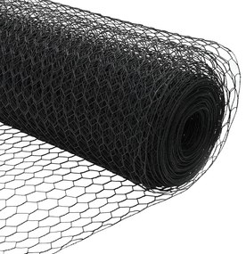 Postes de Cerca vidaXL 11 pcs U-Channel Cinza 60 cm Aço, Cerca Hexagon