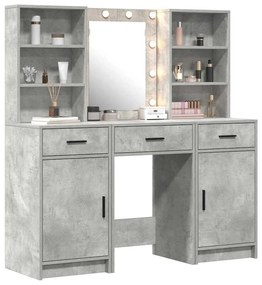 Conjunto de Maquilhagem 3 Peças vidaXL em Madeira de Engenharia Cinza