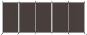 Divisória de quarto com 5 painéis 433x180 cm tecido castanho