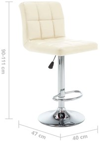 Bancos de bar 2 pcs couro artificial cor creme