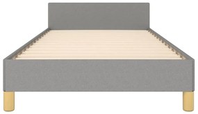 Estrutura de cama sem colchão 80x200 cm tecido cinzento-claro