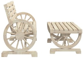 2 pcs conjunto lounge de jardim madeira de abeto maciça