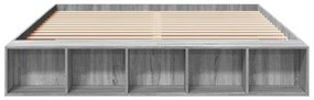 Estrutura de cama 200x200 cm derivados madeira cinzento sonoma