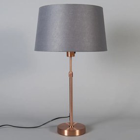 Abajur de cobre com sombra cinza 35 cm ajustável - Parte Moderno