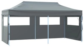 Tenda de festa pop-up dobrável paredes laterais 3x6 m antracite
