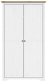 Roupeiro BODO 99x53,5x173 cm pinho maciço branco e castanho