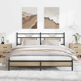Estrutura de cama sem colchão 183x213 cm carvalho sonoma