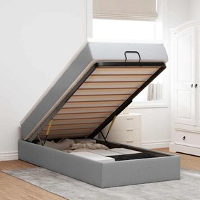 vidaXL Estrutura cama otomana colchão 90x190 cm tecido cinzento claro