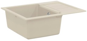 vidaXL Pia Bege 620 x 500 mm 80% Quartzo e 20% Resina