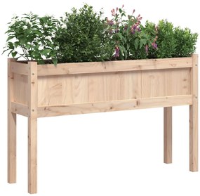 Vaso/floreira de jardim com pernas 110x31x70 cm pinho maciço
